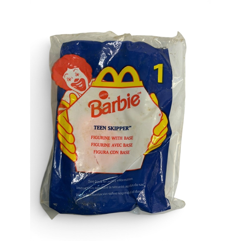 VTG McDonald's Barbie Teen Skipper Figurine Blue Happy Meal Toy 1998 Retro 1